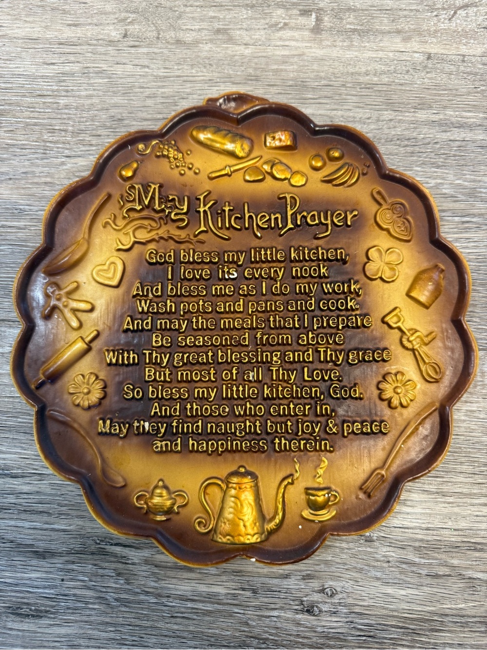 Vintage Kitchen Prayer Wall Plaque